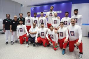 ادای احترام تیم والیبال نشسته به شهید الداغ