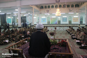 مراسم انس با قرآن پرسنل وظیفه شمال شرق و ضیافت افطاری در مسجد امام حسین(ع)